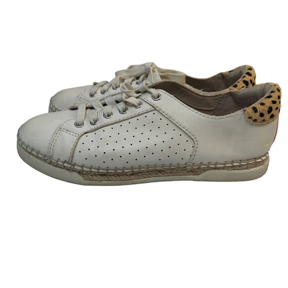 Dolce Vita Women's Sz 10 Morris Sneakers White Perforated Cheetah Espadrille - Picture 2 of 10